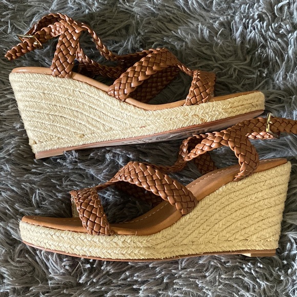 Kate Spade brown fay braided leather wedge sandals - Picture 10 of 13